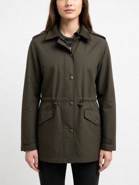 Sanctuary Black Trench Coat with Snap Front. Mid-Length. Lightweight SZ XL